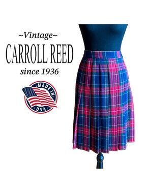 Carroll Reed Wool Blend Pleated Tartan Plaid Vintage Skirt (8)